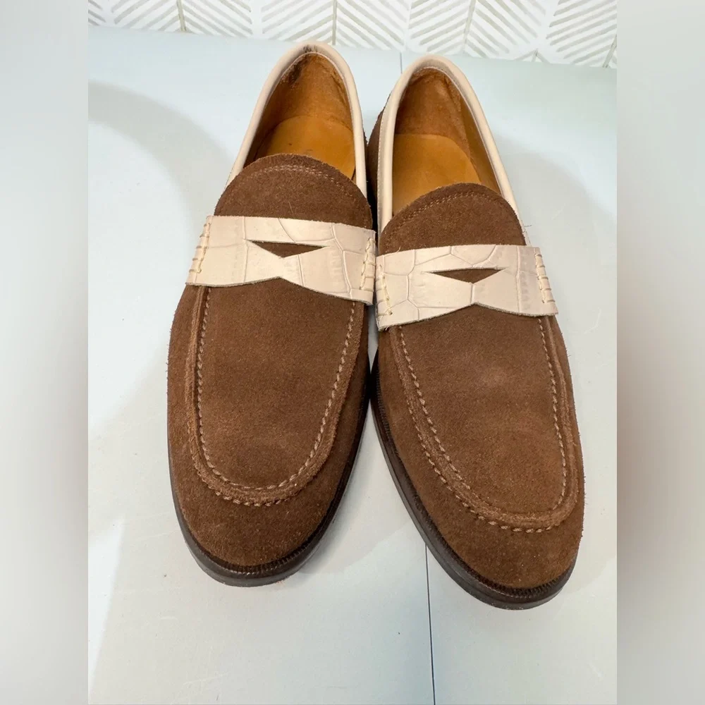 Albert Couture Suede Leather Designer Women’s‎ 8.5 Loafers Brown Made In Spain